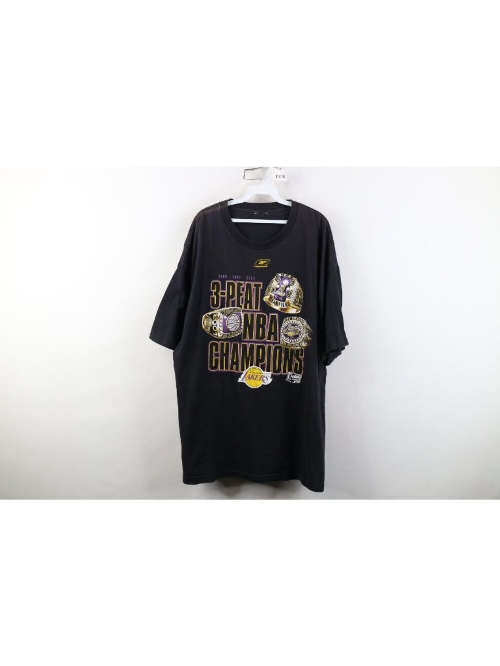 Vtg Reebok Mens 2XLT 2002 NBA Finals Los Angeles Lakers Kobe Bryant T-Shirt Ring